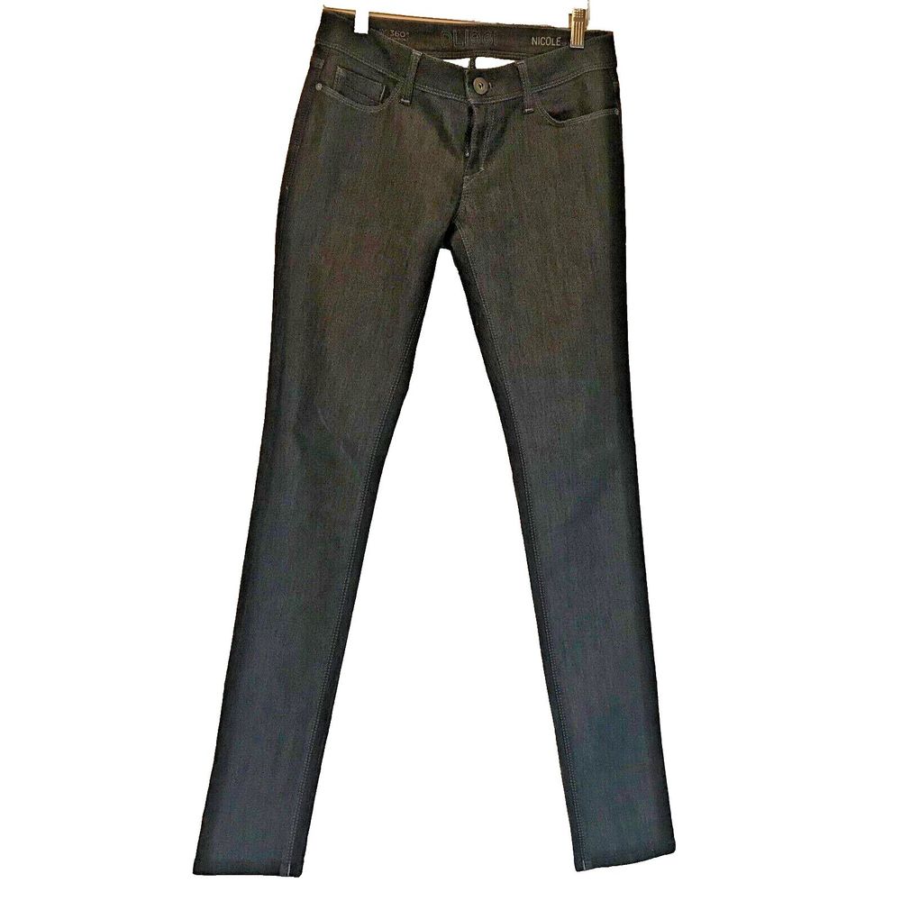DL1961 Four Way 360 Stretch Comfort Nicole Dark Wash Jeans Ultra Skinny Studs 27